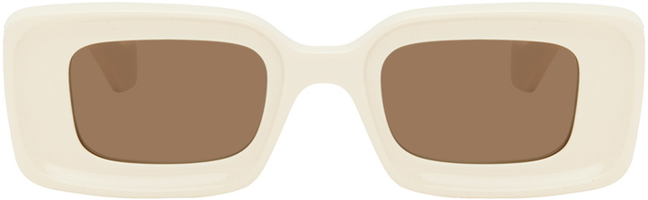 Photo: LOEWE Off-White Rectangular Sunglasses