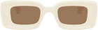 LOEWE Off-White Rectangular Sunglasses