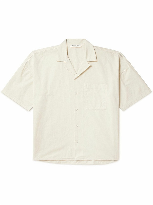 Photo: Applied Art Forms - PM2-1 Oversized Convertible-Collar Cotton-Twill Shirt - White