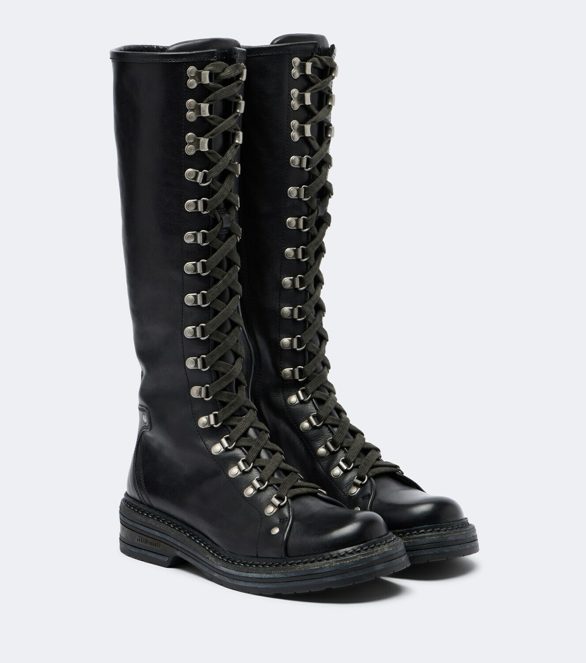 Miu Miu Leather lace-up boots