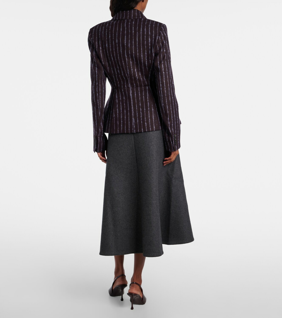 Erdem Pinstripe wool and mohair blazer