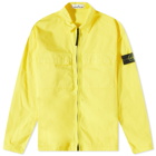 Stone Island Men's Supima Cotton Twill Stretch-TC Zip Shirt Jacket in Yellow