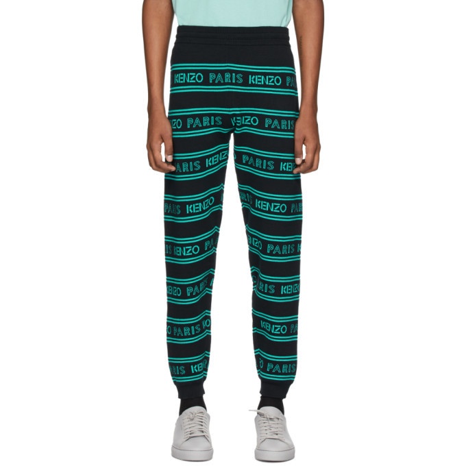 Photo: Kenzo Black and Blue All-Over Logo Lounge Pants