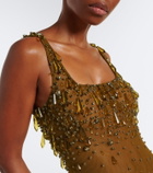 Retrofête Zanie crystal-embellished gown