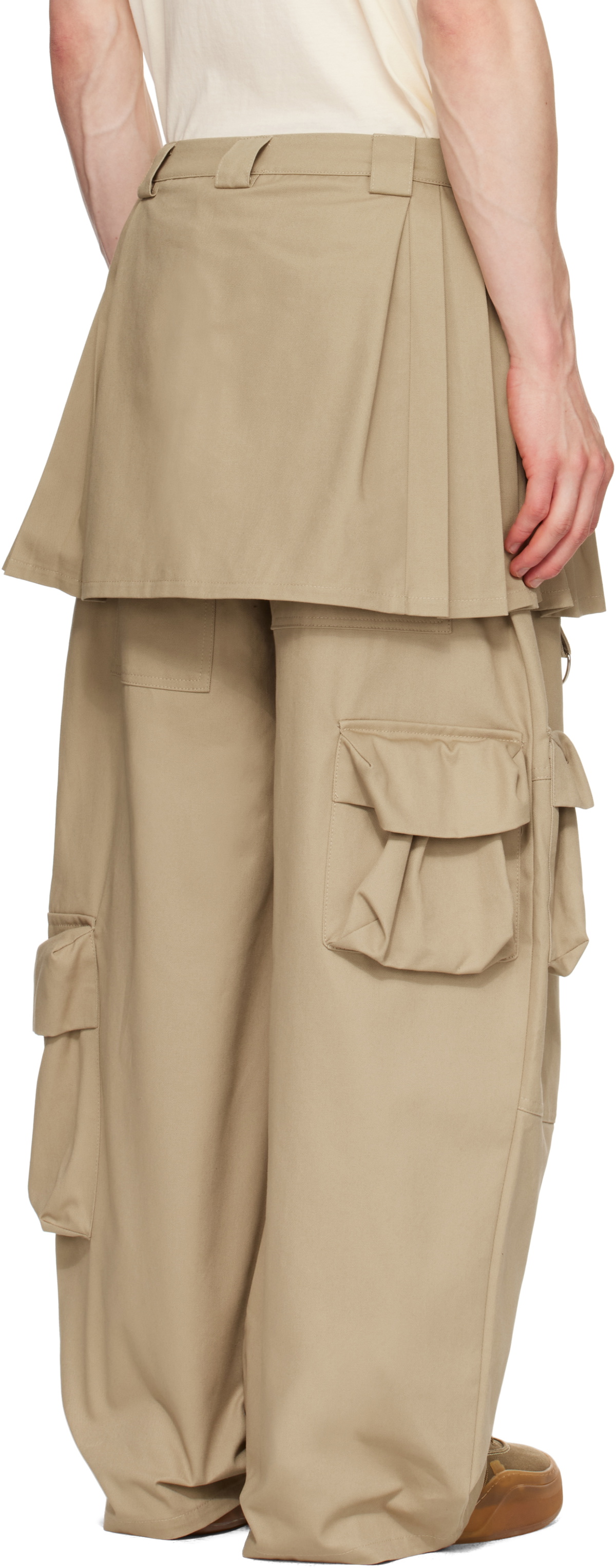 Collina Strada Khaki Lawn Skirt Cargo Pants