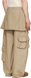 Collina Strada Khaki Lawn Skirt Cargo Pants