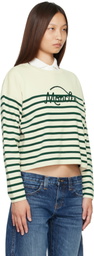 Moncler Off-White Striped Wool Sweater