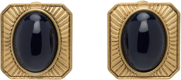 Photo: AREA Gold Gemstone Stud Earrings