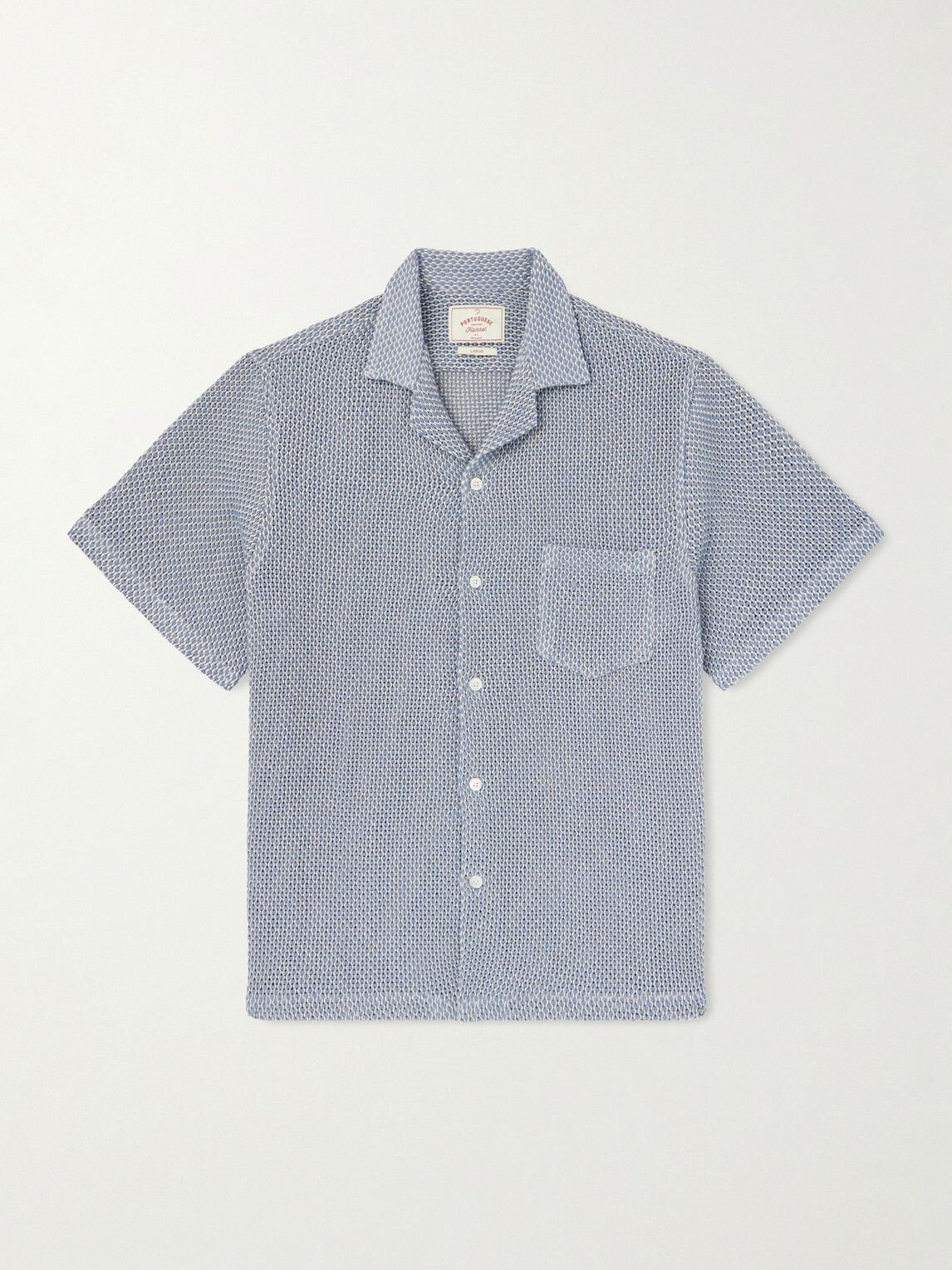 Portuguese Flannel - Agora Camp-Collar Cotton-Blend Shirt - Blue