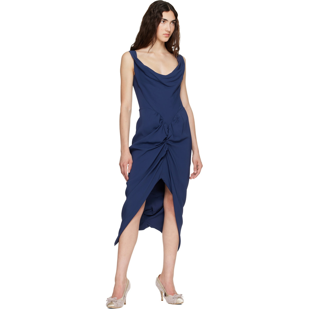 Vivienne Westwood Navy Panther Midi Dress