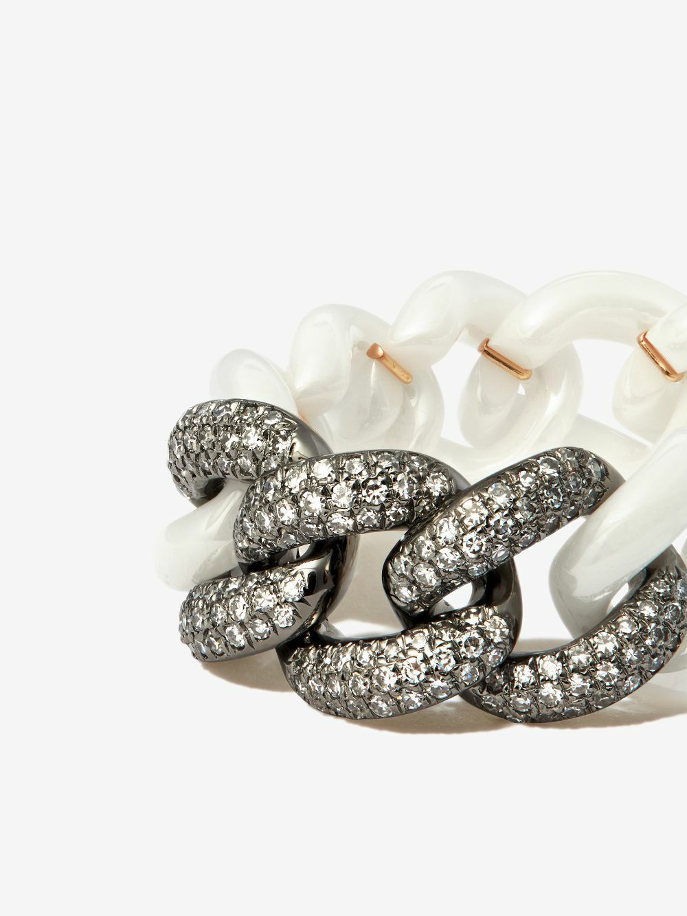 SHAY 18K Black Gold Curb Link Diamond Ring