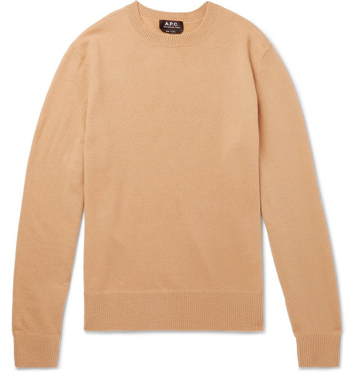 Photo: A.P.C. - Han Felted Merino Wool Sweater - Men - Camel