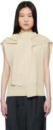 LE17SEPTEMBRE Beige Ribbed Muffler Cardigan