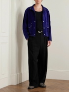 BODE - Studded Suede Jacket - Blue