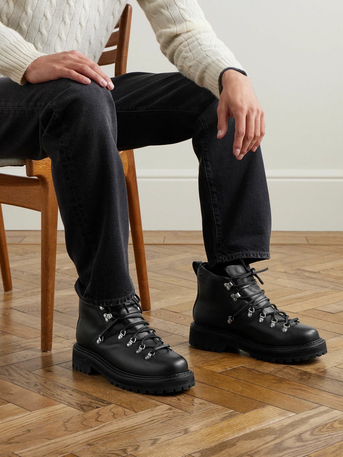G.H. BASS - Mason Alpine Full-Grain Leather Lace-Up Boots - Black