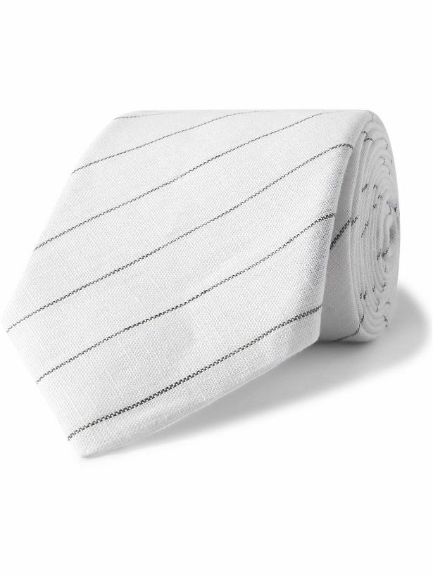 Photo: Brunello Cucinelli - 7.5cm Striped Linen Tie