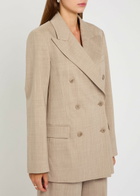 Joseph Valery Double-breasted Stretch-wool Blazer Cream