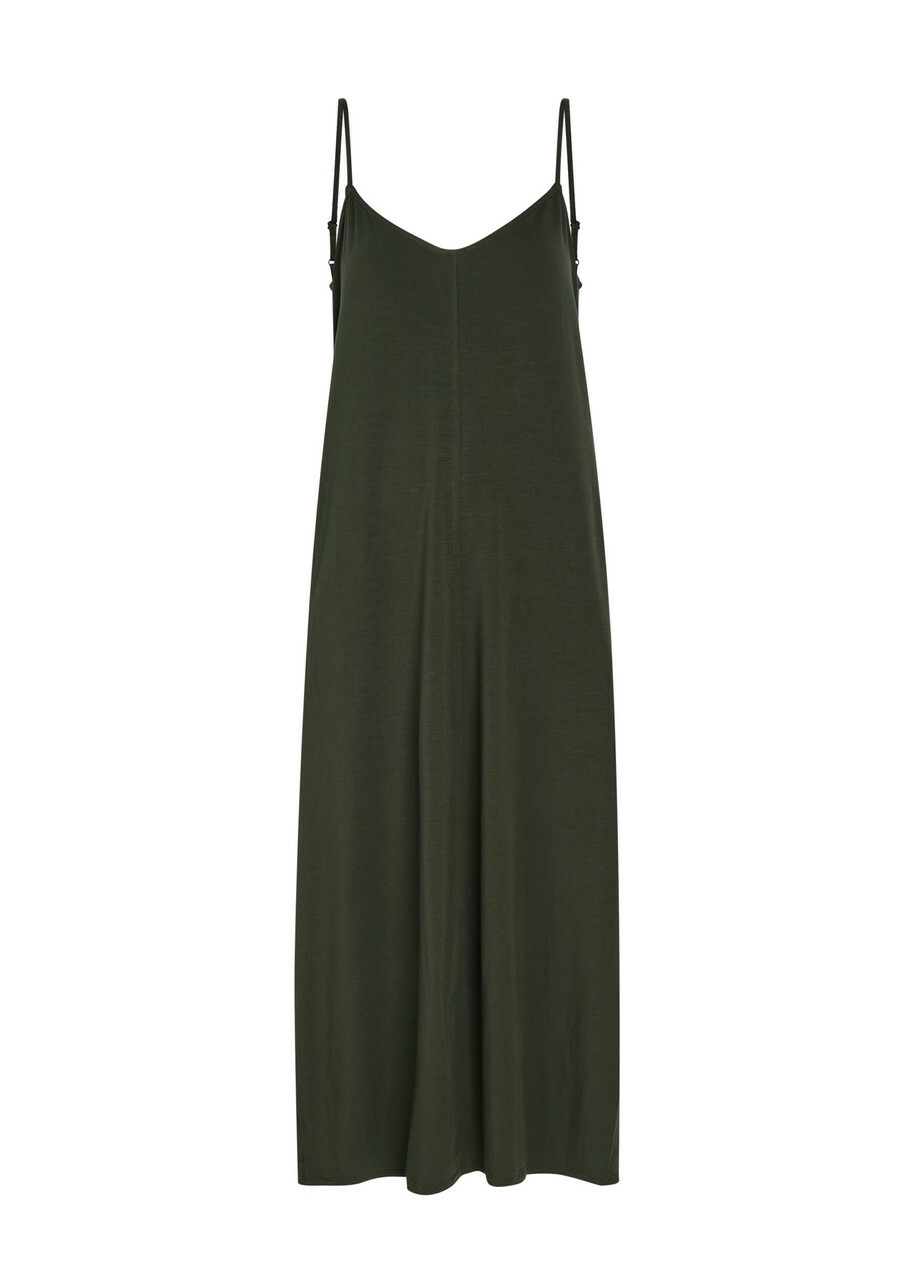 Eileen Fisher Lantern Jersey Midi Dress Dark Green