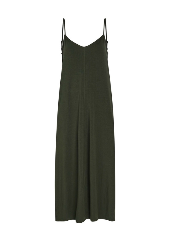Photo: Eileen Fisher Lantern Jersey Midi Dress Dark Green