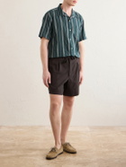 Hartford - New Palmito MC Camp-Collar Striped Cotton Shirt - Green