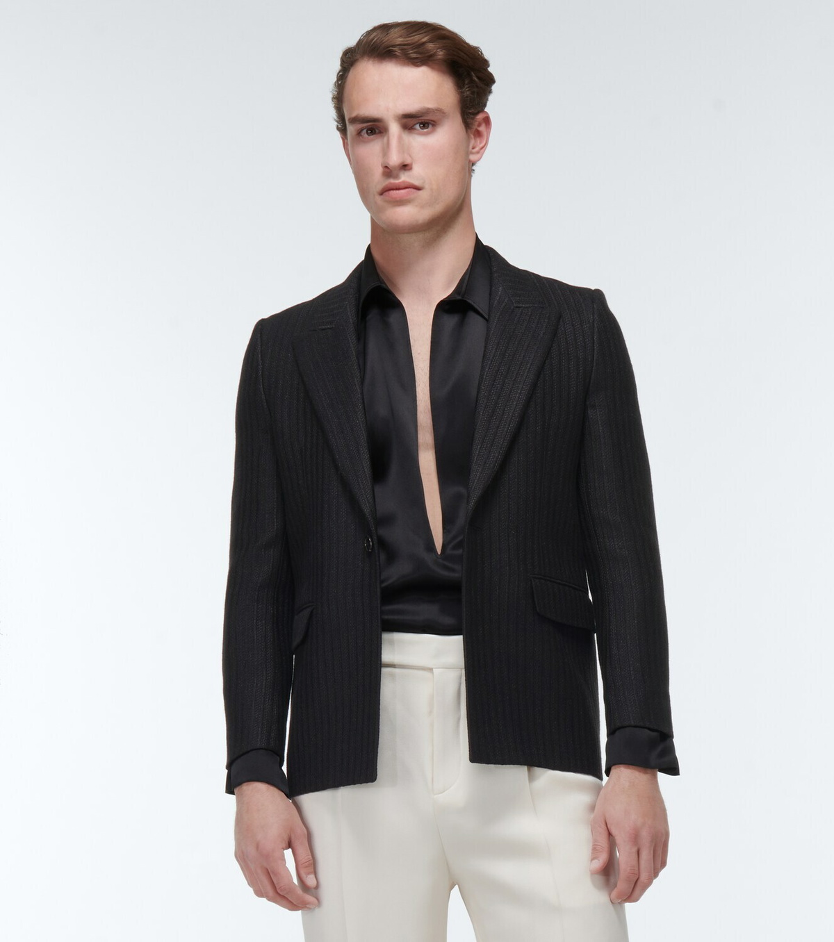 Saint Laurent Woven single-breasted blazer Saint Laurent