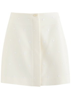Clea Sabine Sequin-embellished Woven Mini Skirt Cream