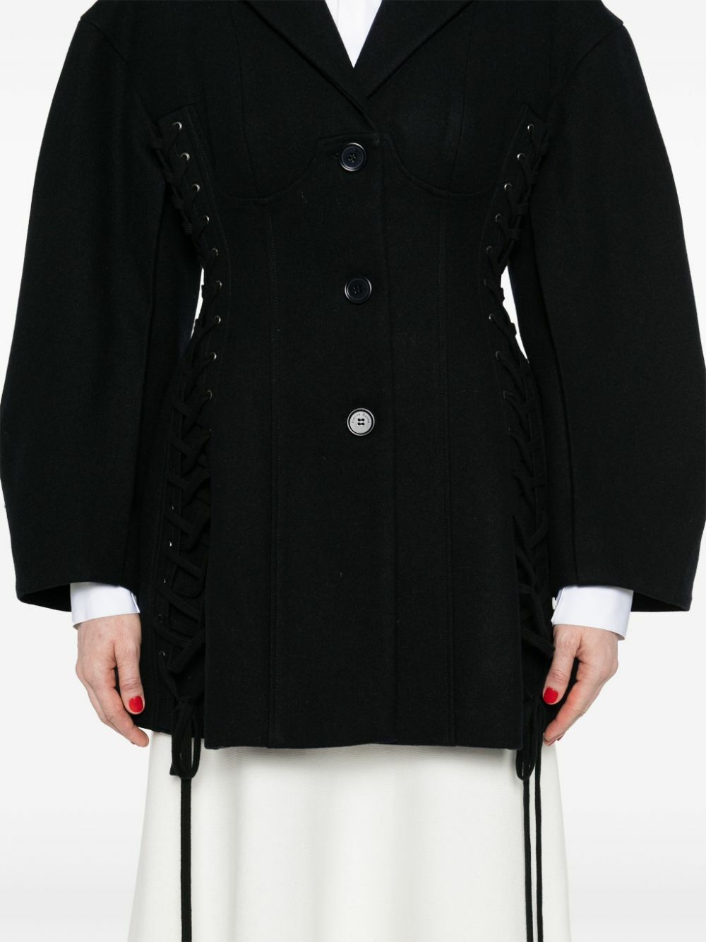 Simone Rocha Blue Lace-Up Corset Blazer Simone Rocha