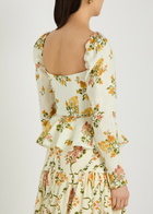 Agua BY Agua Bendita Bromelia Floral-print Linen top Multicoloured