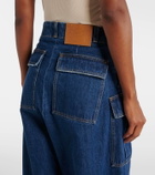 Plan C Mid-rise denim wide-leg pants