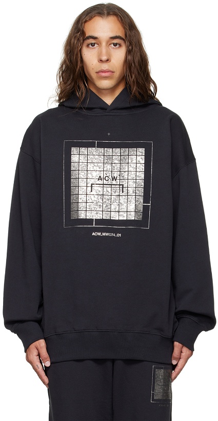 Photo: A-COLD-WALL* Black Foil Grid Hoodie
