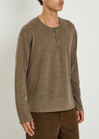 The Elder Statesman Lenny Round-neck Wool-blend Henley top Brown