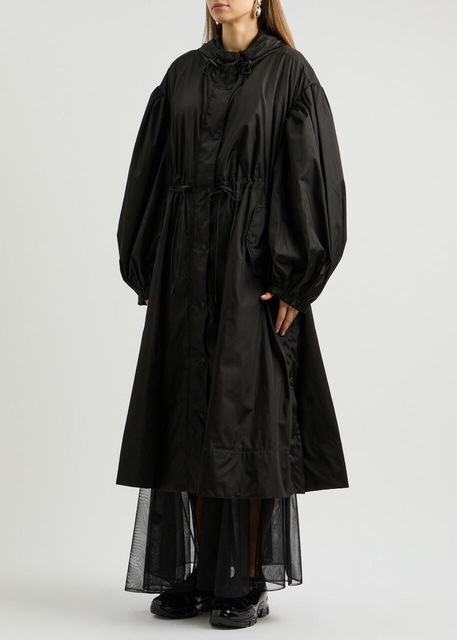 Parka Collection Simone Rocha Simone Rocha Hooded Nylon Parka Black Simone Rocha