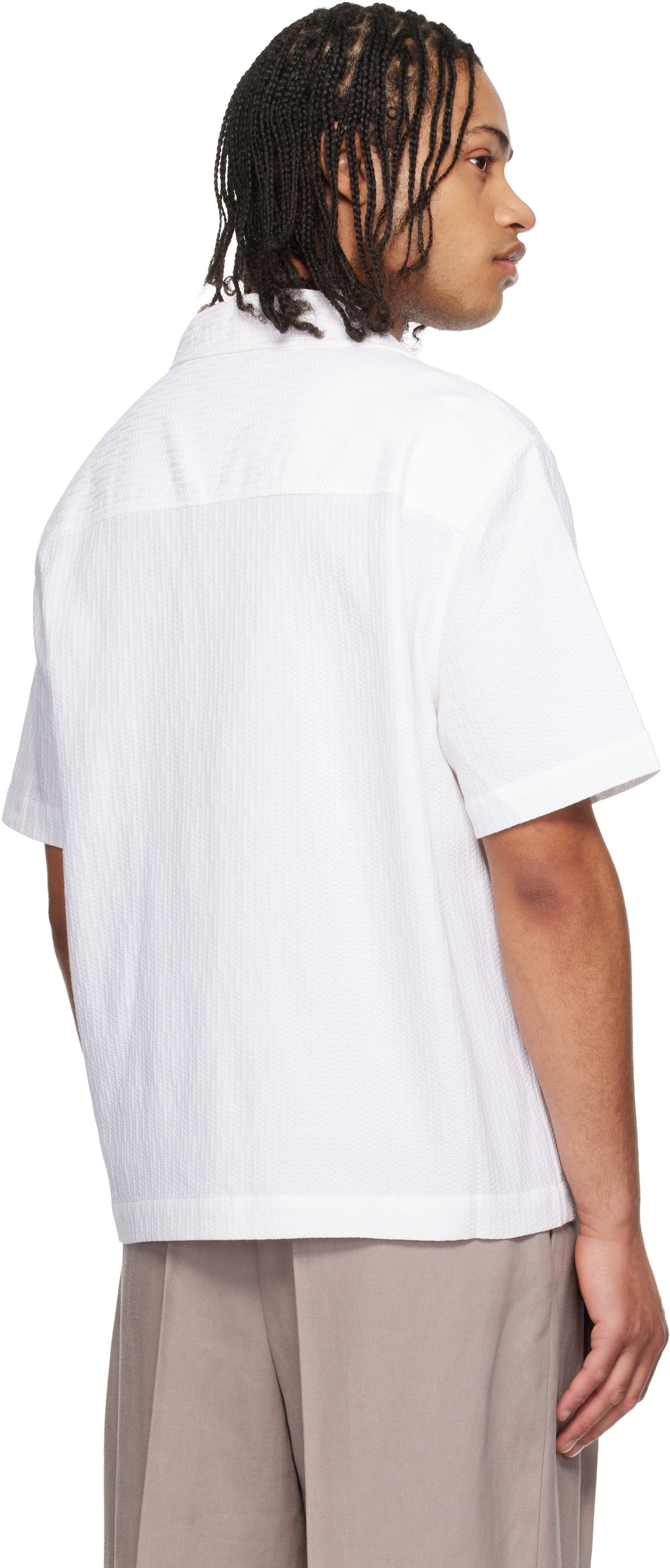 Hugo White Oversized-Fit Structured Cotton Shirt