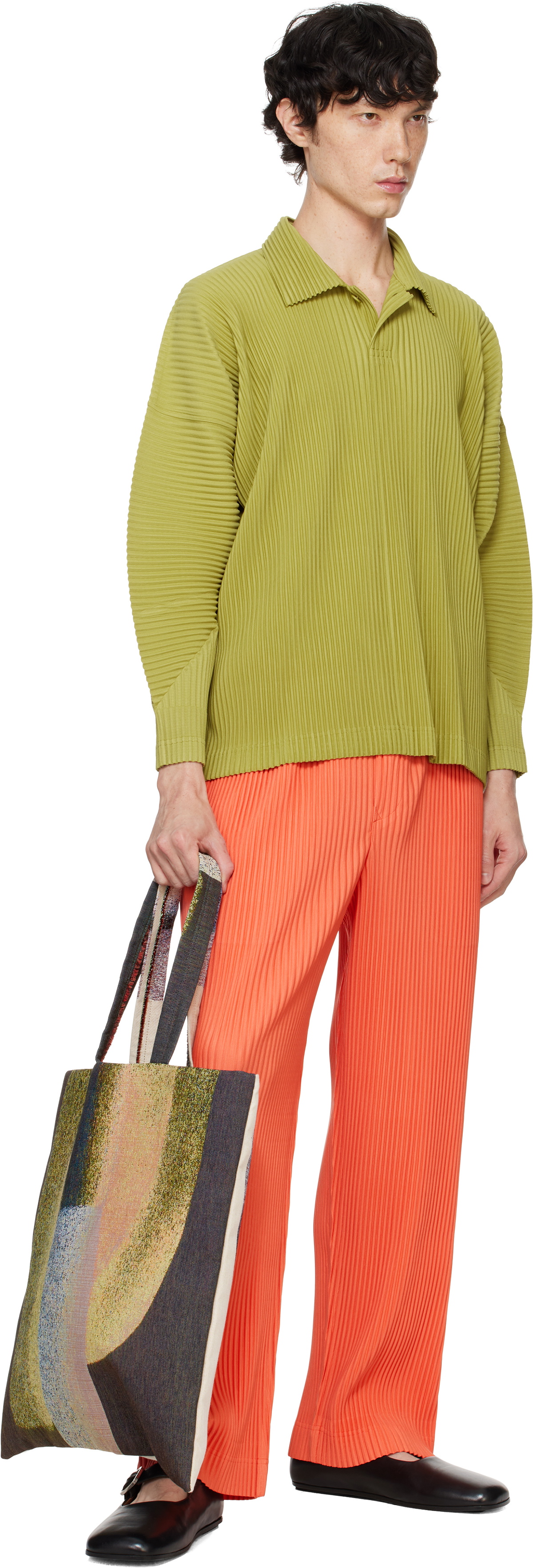 HOMME PLISSÉ ISSEY MIYAKE Green Monthly Color October Polo Homme