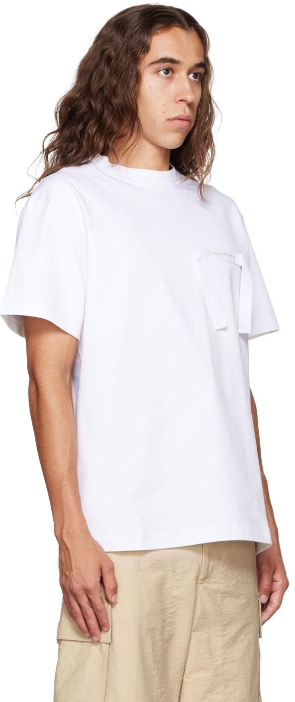 White Le Papier T-Shirt Gros Grain' T-Shirt Jacquemus