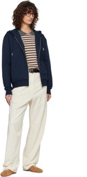 AMI Paris Navy Ami de Coeur Zipped Hoodie