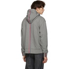 Thom Browne Grey Center-Back Stripe Loopback Hoodie