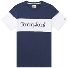 Tommy Jeans Men's Classic Serif Linear Block T-Shirt in Navy