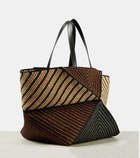 Loewe Puzzle Fold XXL raffia tote bag