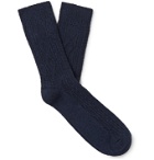 Howlin' - Cable-Knit Cotton-Blend Socks - Blue