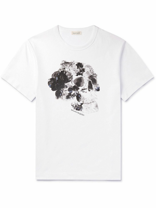 Photo: Alexander McQueen - Slim-Fit Logo-Print Cotton-Jersey T-Shirt - White