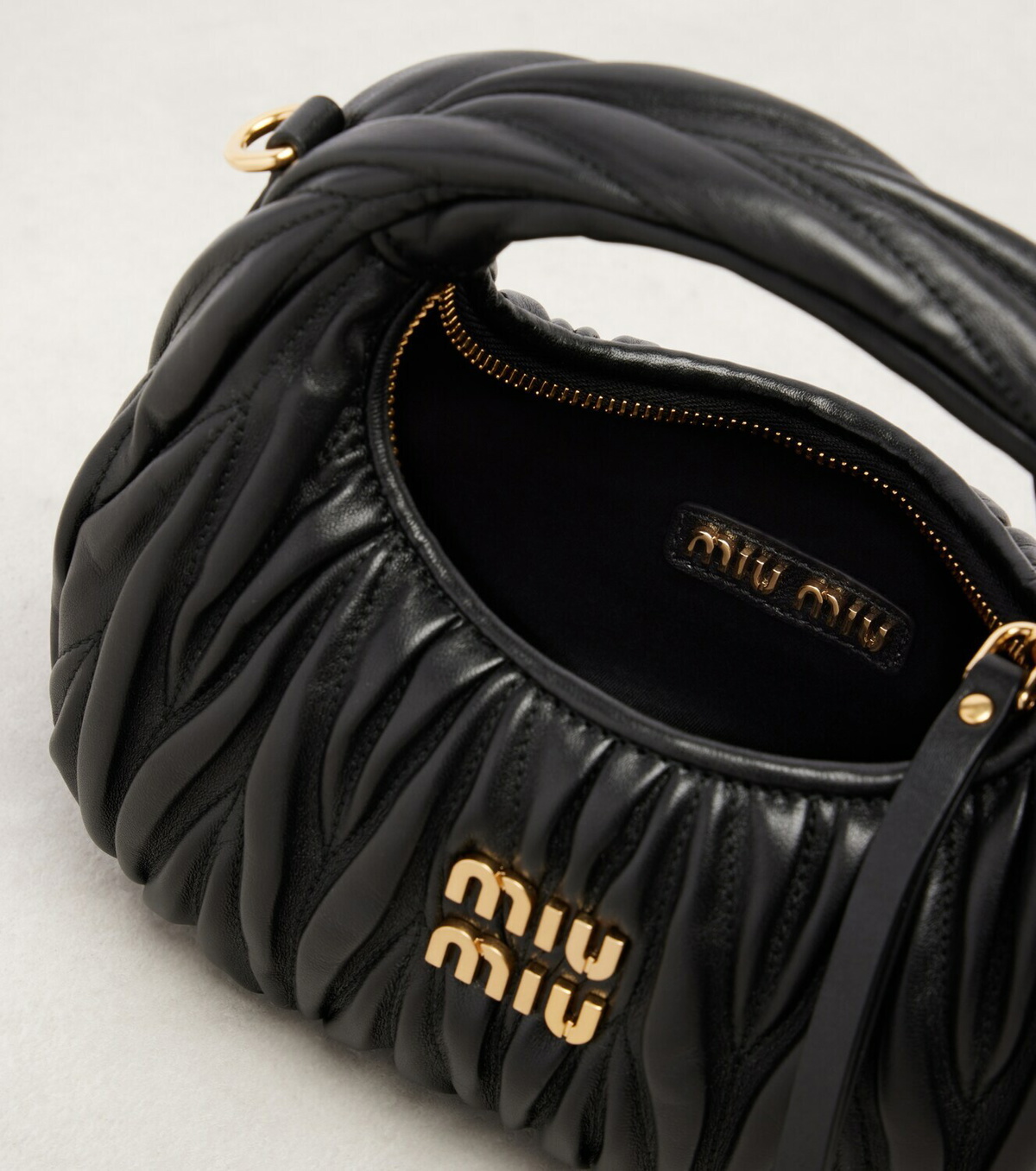 Miu Miu Wander Mini matelassé leather tote bag