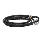 Paul Smith Black Leather Wrap Bracelet