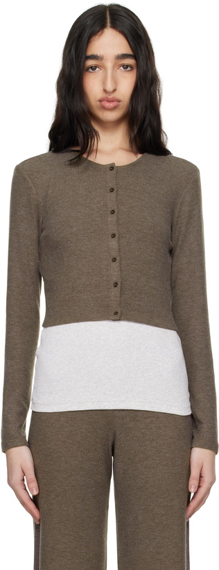 Photo: LESET Brown Lauren Crop II Cardigan