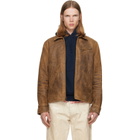 Polo Ralph Lauren Brown Leather Bomber Jacket