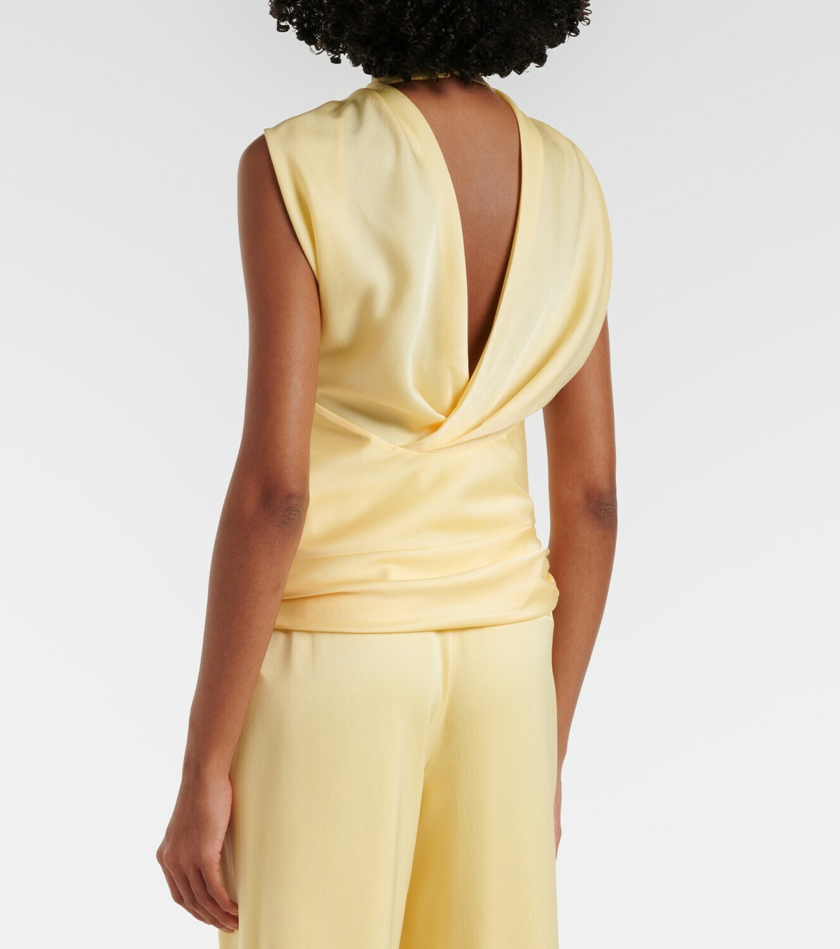 Simkhai Samira caped satin top