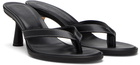 Aeyde Black Daphne Leather Thong Heeled Sandals
