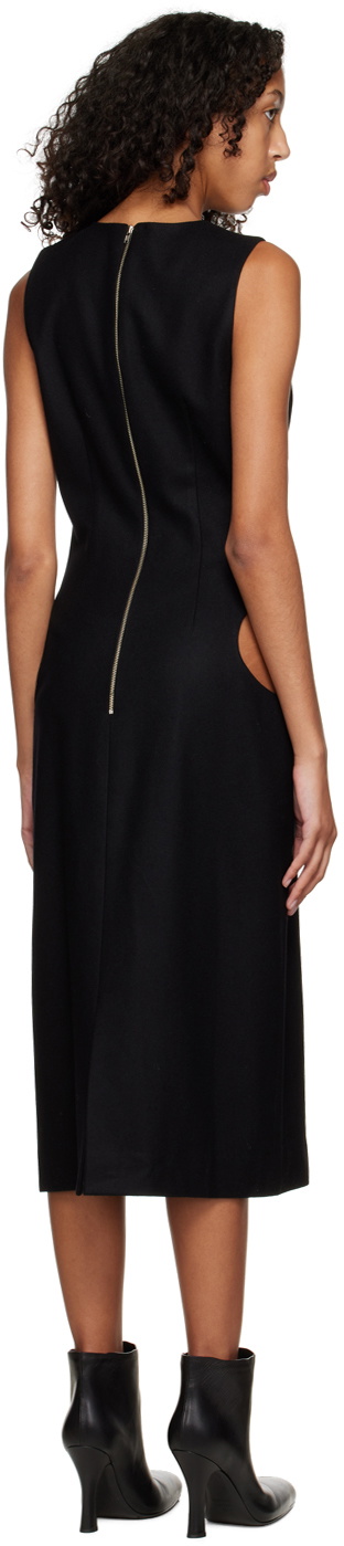 Puppets and Puppets Black Column Hip Cutout Midi Dress