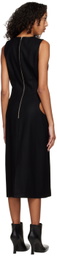 Puppets and Puppets Black Column Hip Cutout Midi Dress