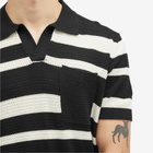 Percival Men's Paros Stripe Polo Shirt in Black/Ecru